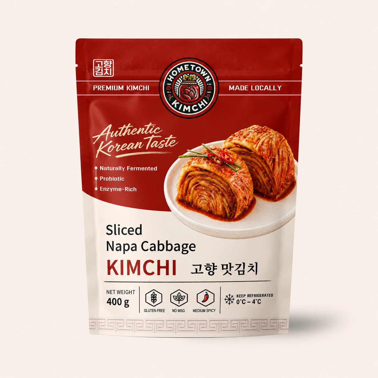 Sliced napa 400g kimchi pouch