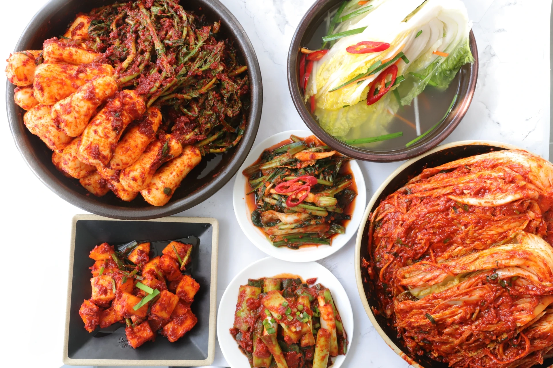 Assorted Hometown Kimchi dishes